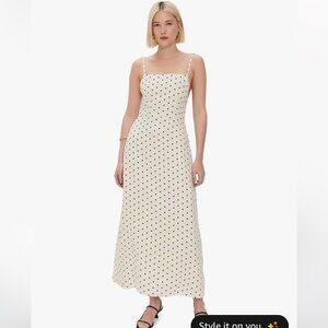 DL1961 Cream Carla Polka Dot Linen Dress NWT XS
